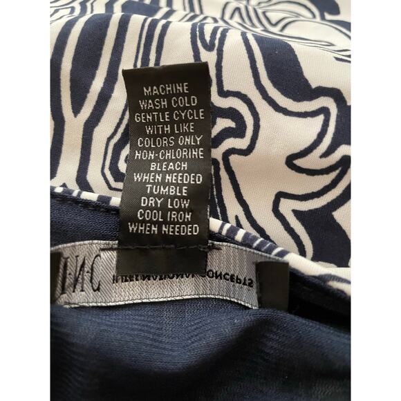 INC Plus Size 3X Navy & White Scroll Print Dress – Boat Neck, 3/4 Sleeve - Picture 6 of 6